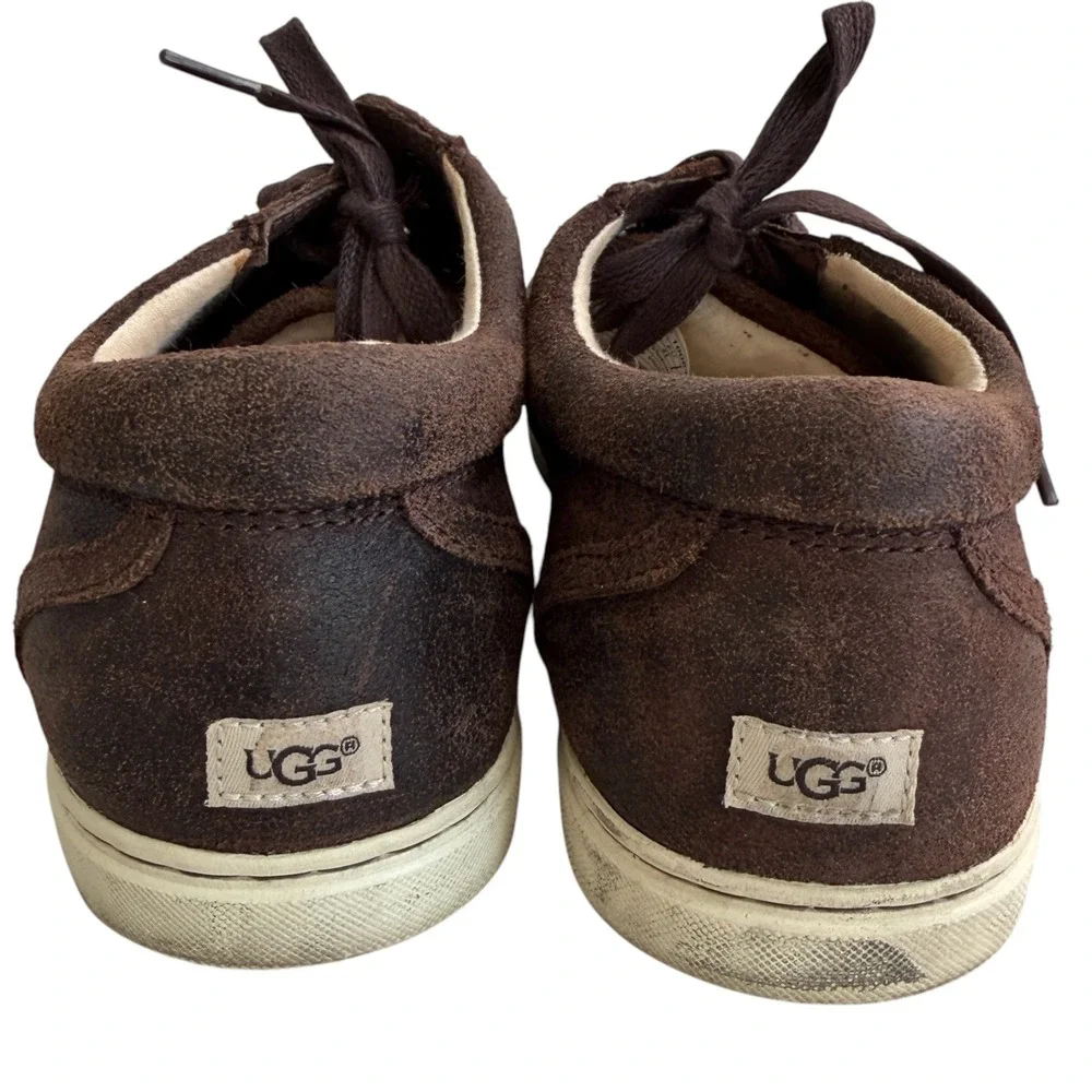 UGG Australia Womans Tomi 1008487 Dark Brown Suede Shearling Lined Sneakers 10